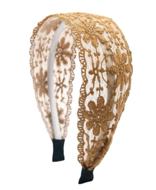 Flower Fine Brown Lace Aliceband