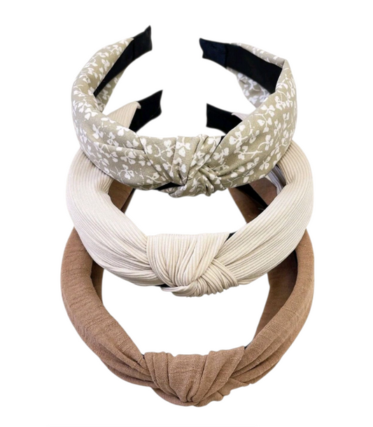 Minimalist Floral Solid Fabric Headbands