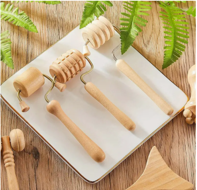 7pcs Wooden Face Massage Tool Set Sculpting Tool, Skin Care Facial Massager