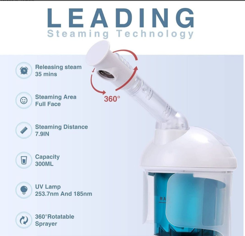 Portable Facial Steamer with Brightening & Anti Oxidation Mask