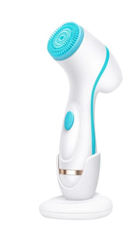 Silicone Facial Cleansing Device - White, Blue