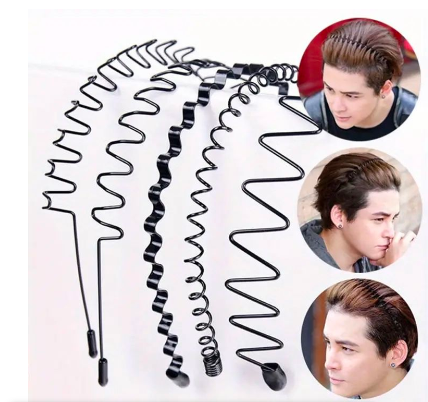 6 Invisible Fashion Hairband Unisex Headband,Non slip sleek wavy headband