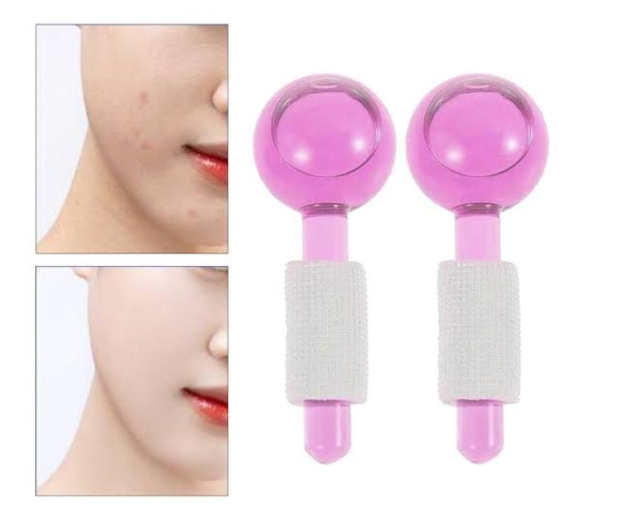 2 Pieces Pink Large Ice Hockey Facial Cooling Ice Rollers