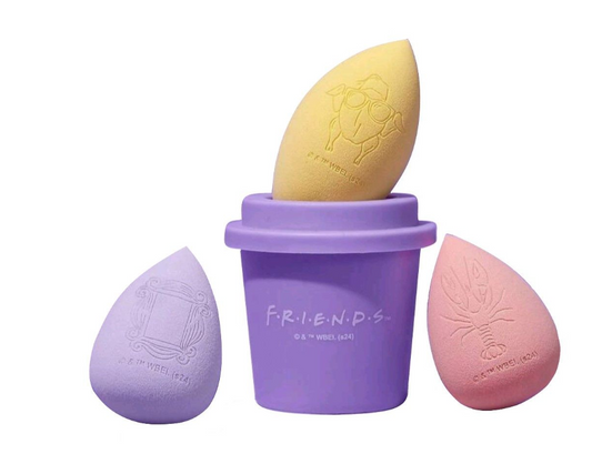 FRIENDS makeup sponges and coffee cup travel container