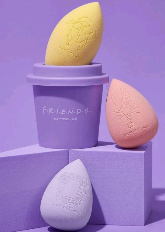 FRIENDS makeup sponges and coffee cup travel container