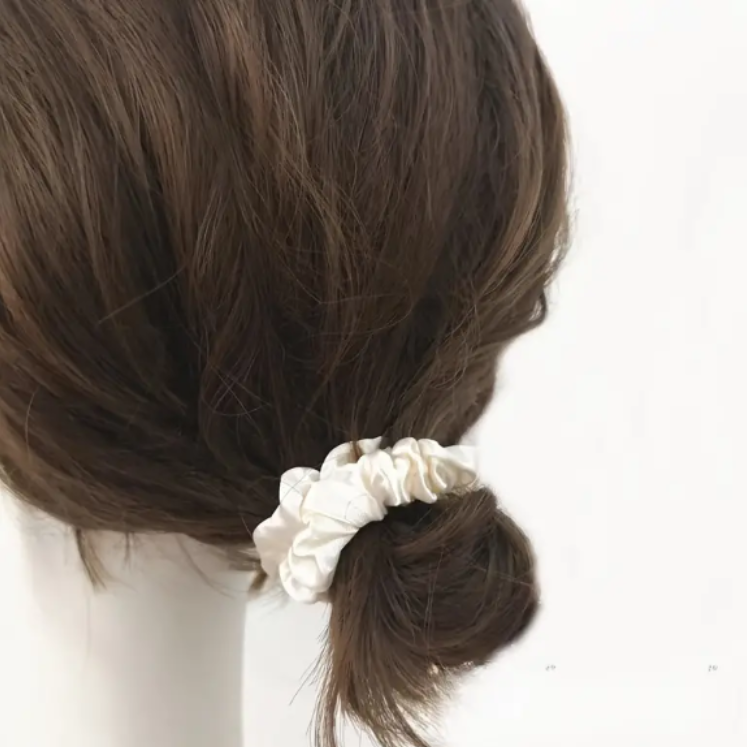 6-Pack Elegant French Satin Scrunchies for Women