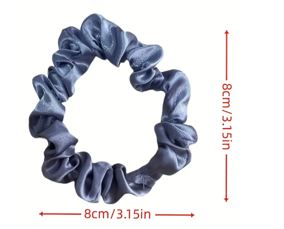 6-Pack Elegant French Satin Scrunchies for Women