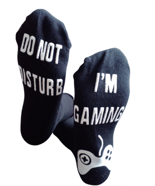 Gaming Socks for Gamers in White Print Funkiest Gift for Gaming