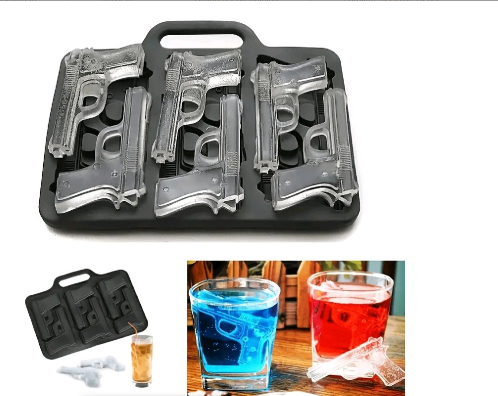 1pc Gun Design Silicone Ice Cube Tray