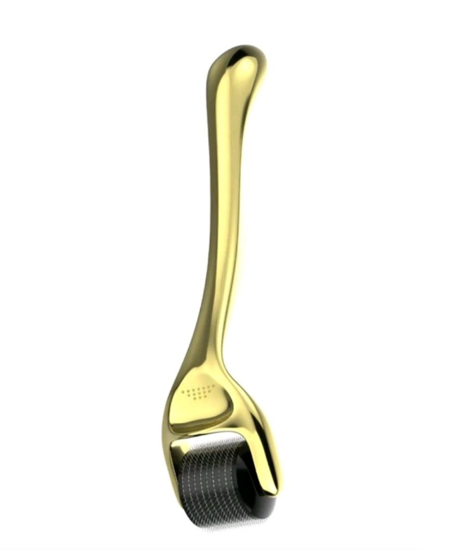 Gua Sha & Acupuncture Massage Tool with 0.5mm Gold & Black Derma Roller