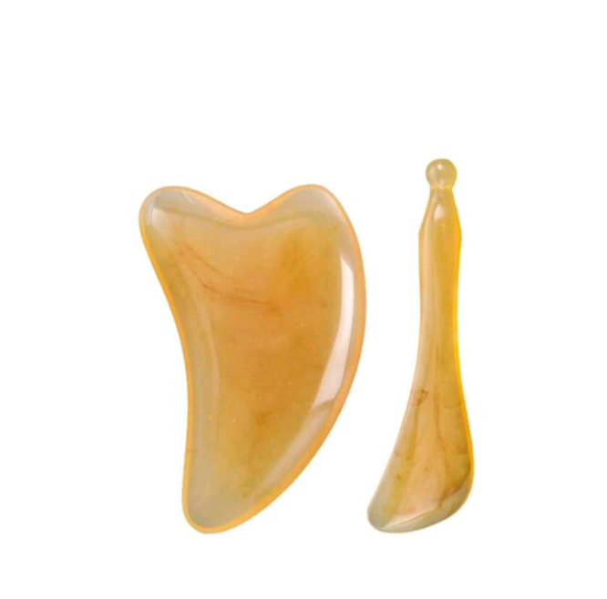 Gua Sha & Acupuncture Massage Tool with 0.5mm Gold & Black Derma Roller