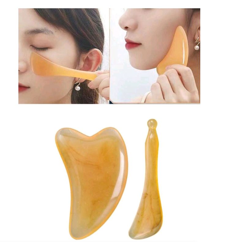 Gua Sha & Acupuncture Massage Tool with 0.5mm Gold & Black Derma Roller