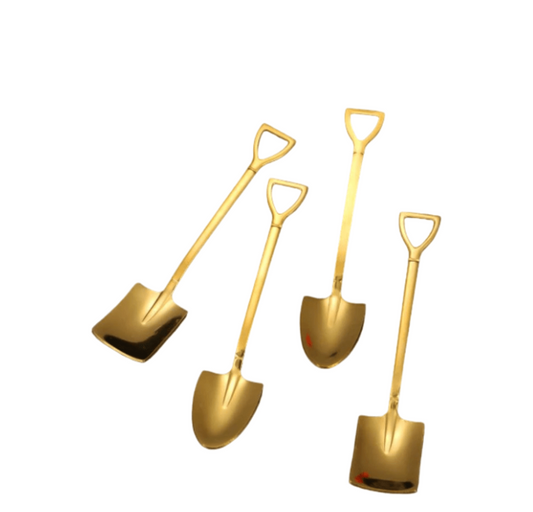 Gold Shovel Spoon for Sugar Deserts Ice Cream - Adorable for Any Use
