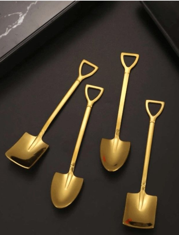 Gold Shovel Spoon for Sugar Deserts Ice Cream - Adorable for Any Use