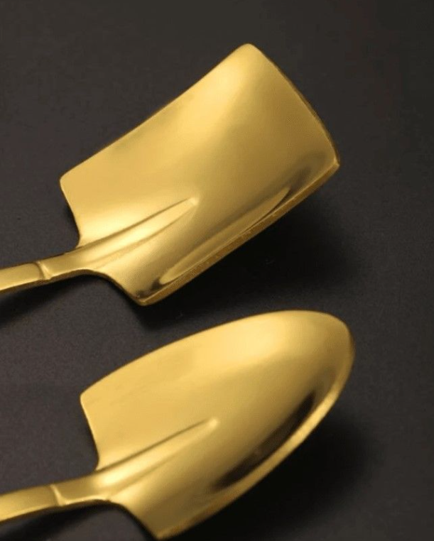 Gold Shovel Spoon for Sugar Deserts Ice Cream - Adorable for Any Use
