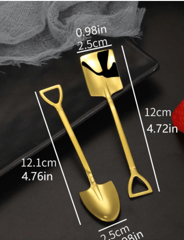 Gold Shovel Spoon for Sugar Deserts Ice Cream - Adorable for Any Use