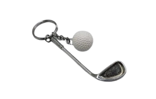 Mini Golf Keychain Key Ring Clubs & White Ball