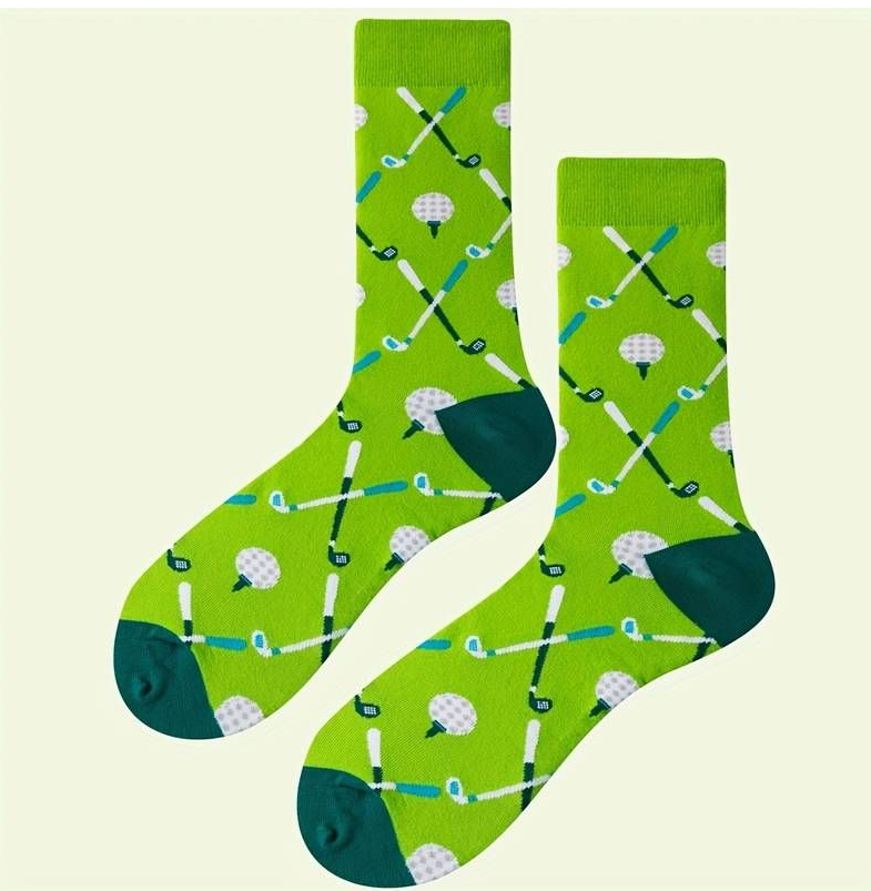 Green Golf Crew Socks