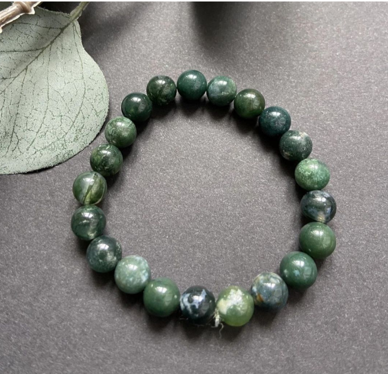 Green Moss Agate Abundance & Prosperity Bracelet - 8mm