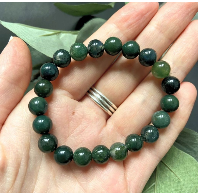 Green Moss Agate Abundance & Prosperity Bracelet - 8mm