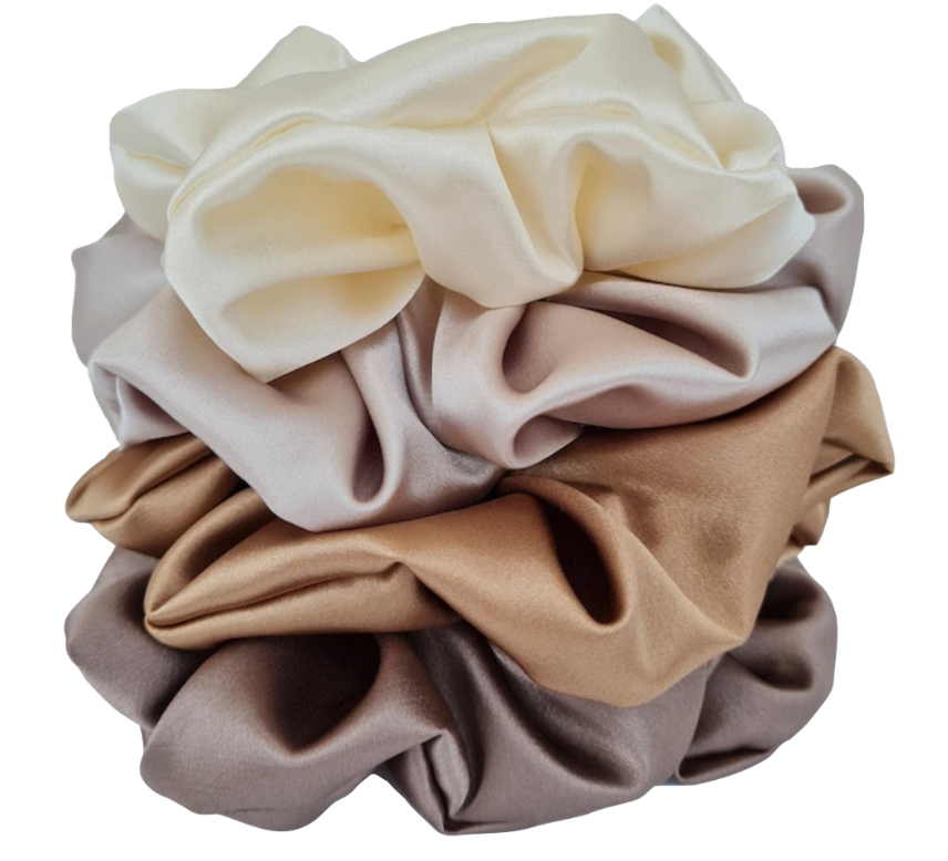 Scrunchies For Hair- Set of 4 Silky Satin