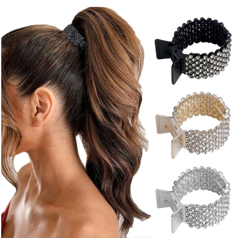 Small Rhinestone Hair Clips - 3-Piece