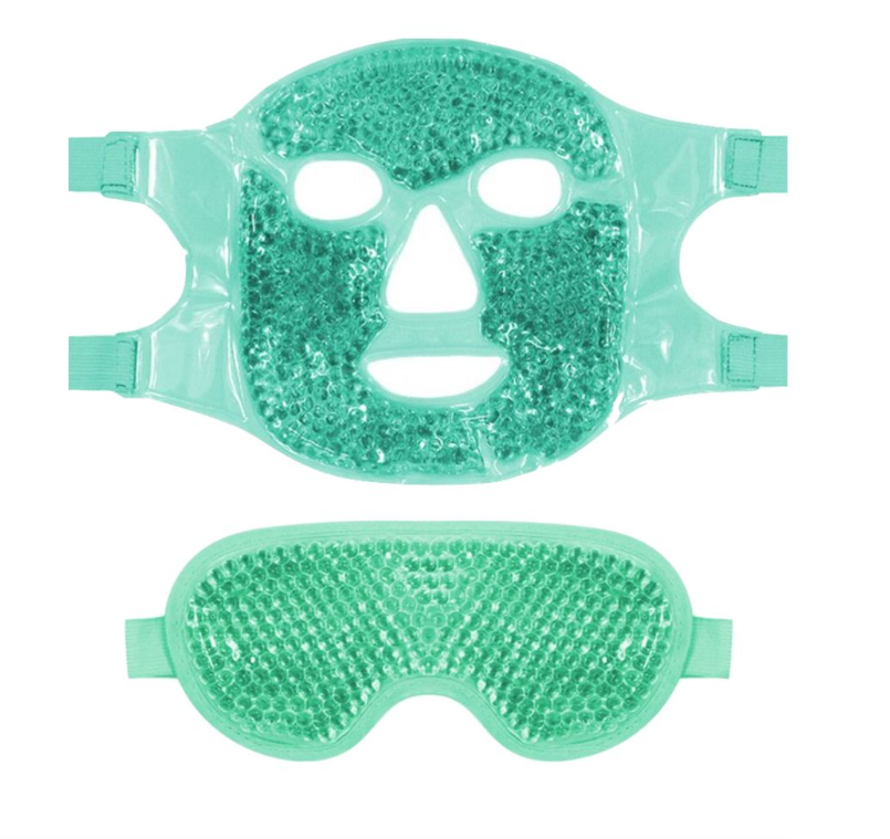 Beauty Health Migraine Relief Anti Aging Cooling Eye Mask and Face Mask - Green