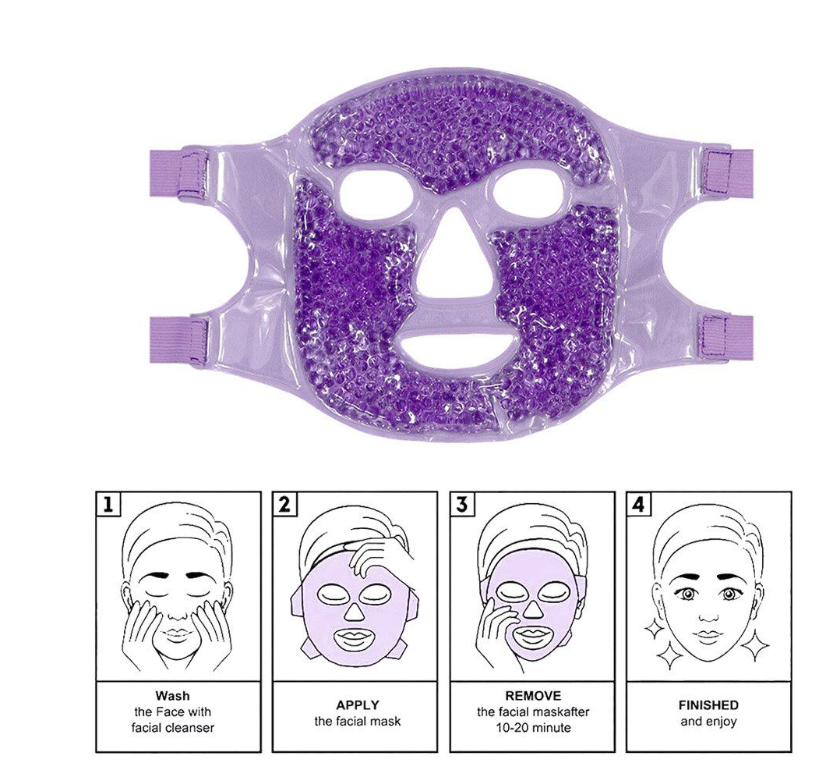 Beauty Health Migraine Relief Anti Aging Cooling Eye Mask and Face Mask - Green