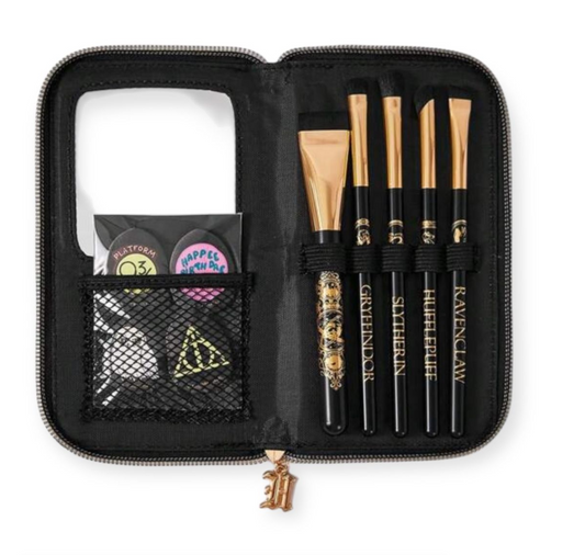 Harry Potter Wizarding Makeup Brush Set with Cosmetic Bag