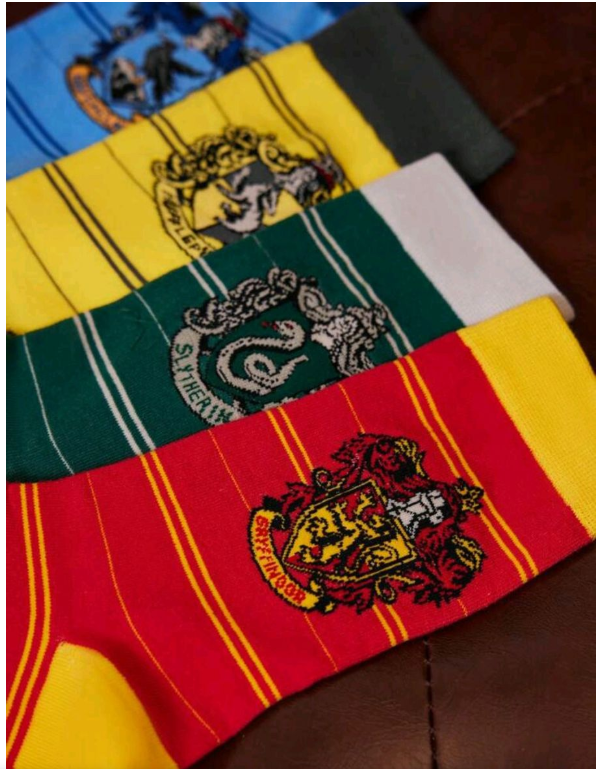 Harry Potter Hogwarts House Mid-Calf Socks Collection - 4-Pair Gift Set