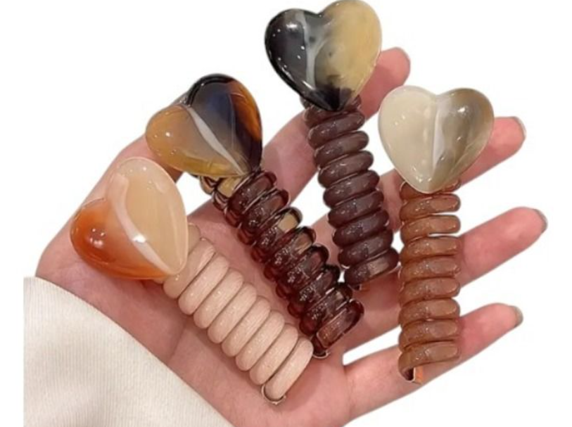 Chic Spiral Hair Ties and Heart-Shaped Braiding Tool