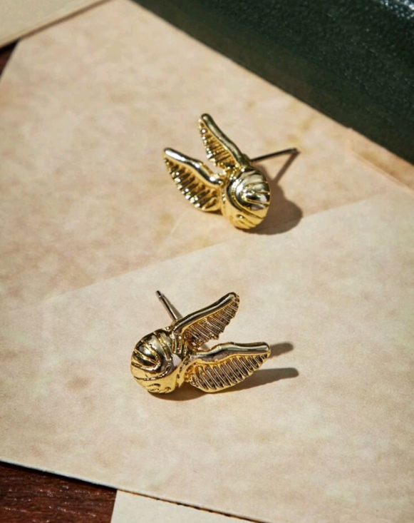 Harry Potter Golden Snitch Jewelry Set Fashion Decor Bracelet, Earrings and Necklace Gryffindor, Hufflepuff, Ravenclaw, Slytherin