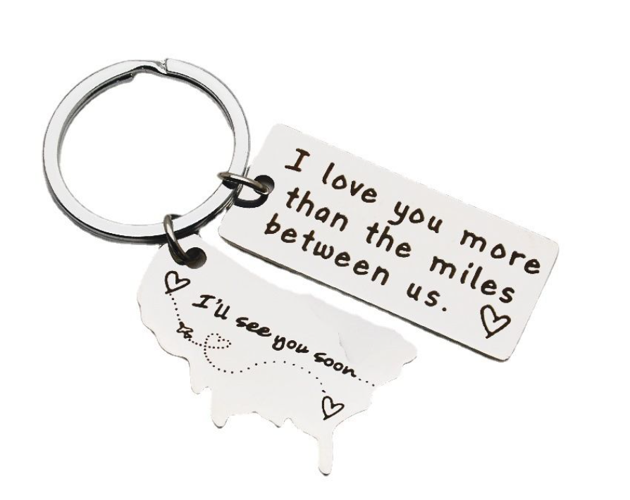 Long Distance Relationship Gift Keyring