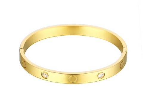 Love Studded Bracelets - Set of 3 - Gold