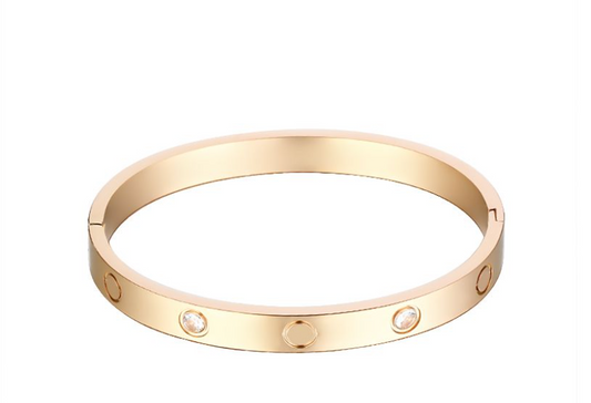 Love Studded Bracelets - Set of 3 - Rose Gold