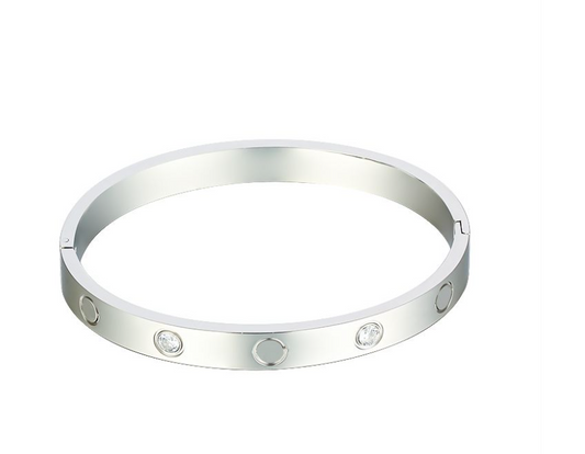 Love Studded Bracelets - Set of 3 - Silver