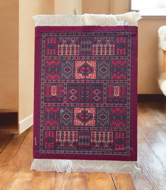 Arabian Persian Style Tassel Trim Mouse Pad - Maroon