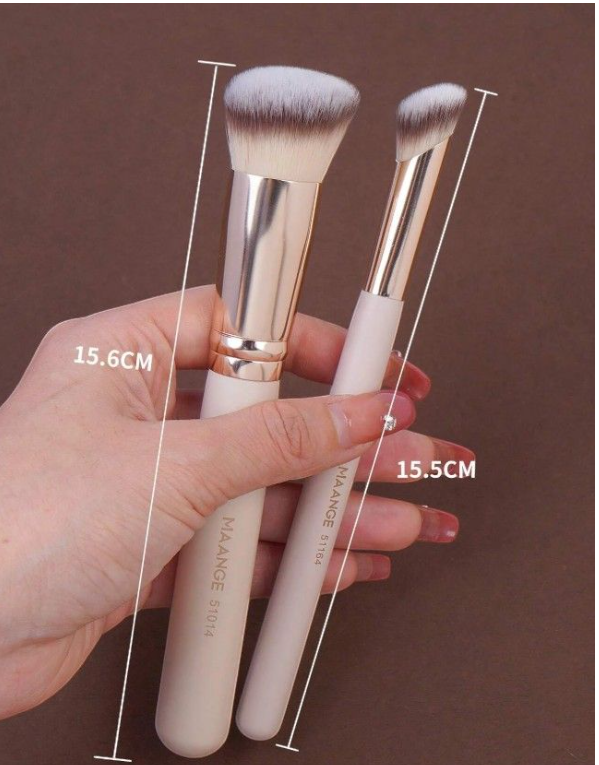 MAANGE - 3-Piece Ultra-Soft Luxury Makeup Brush Set - Apricot
