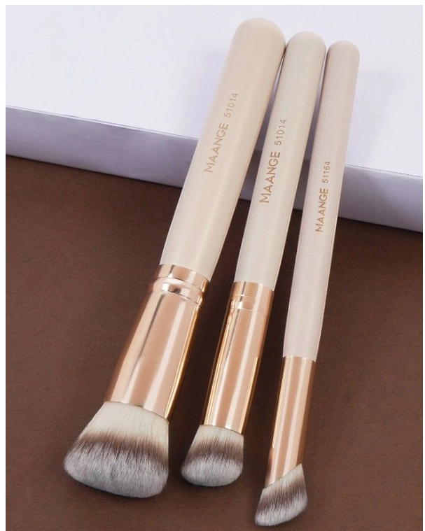 MAANGE - 3-Piece Ultra-Soft Luxury Makeup Brush Set - Apricot