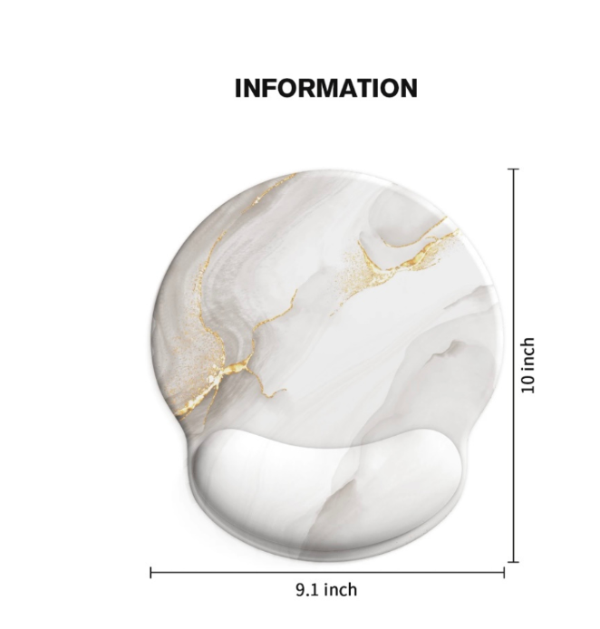 Marble Print Milk Silk Fabric Wrist Rest Mouse Pad
