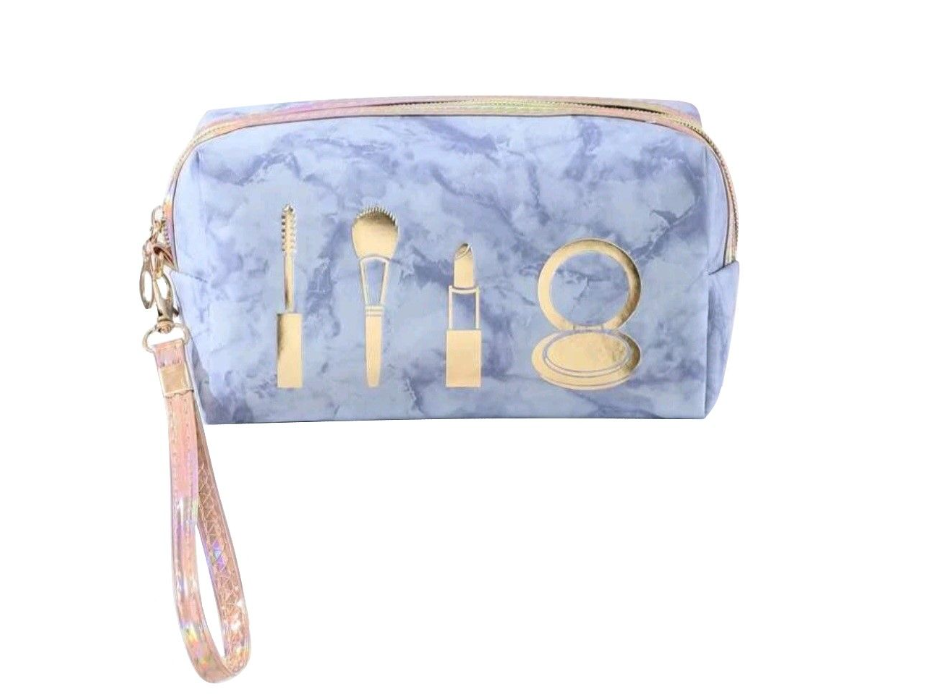 Marble Makeup Bag - Blue