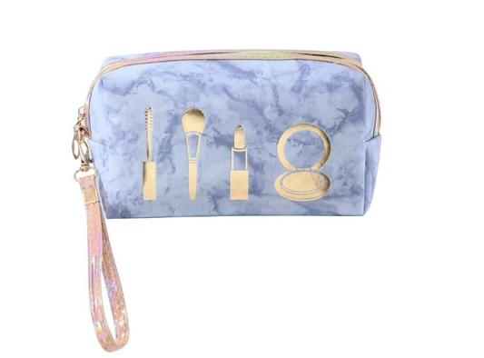 Marble Makeup Bag - Blue