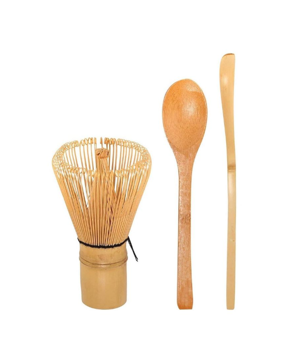 1-Set Matcha Whisk Set - Tea Whisk + Bamboo Scoop + Tea Spoon