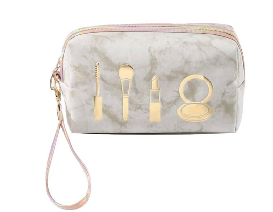 Marble Makeup Bag - Grey