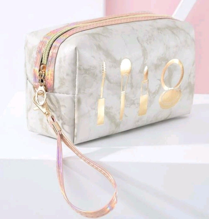 Marble Makeup Bag - Grey