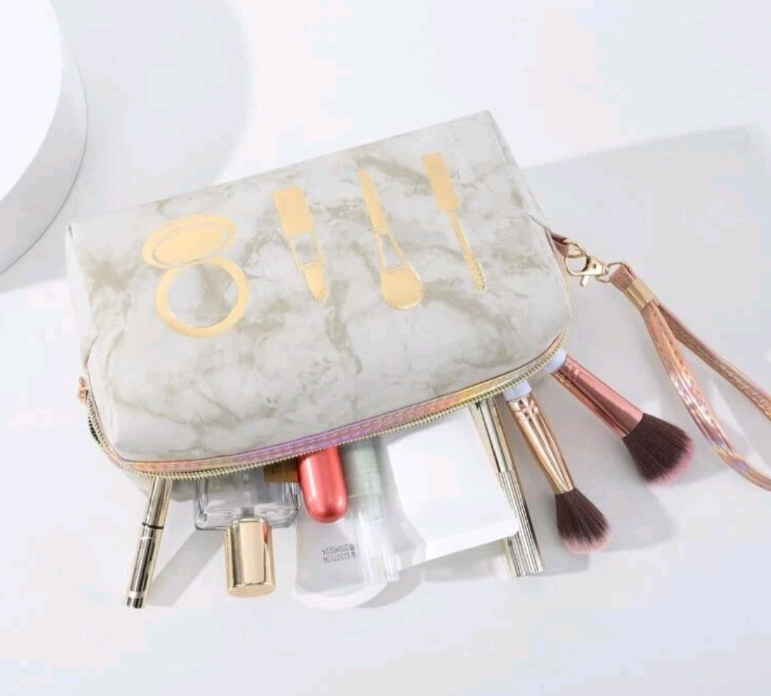 Marble Makeup Bag - Grey
