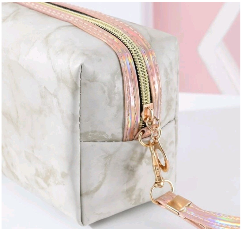 Marble Makeup Bag - Grey