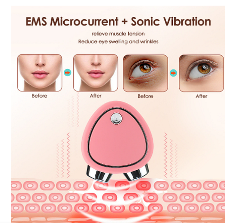 Mini Micro-Current Facial Lifting Skin Tightening & Wrinkle EMS Device - Pink