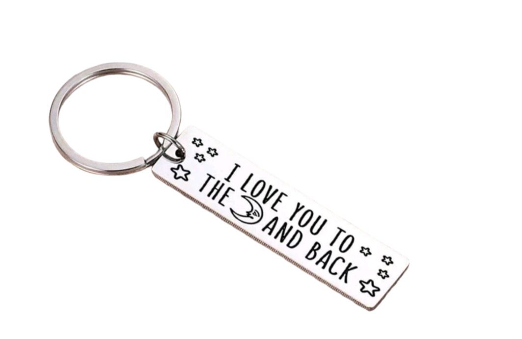 I Love You to The Moon and Back Stainless - Steel Keychain