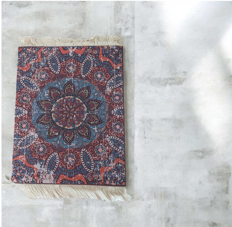 Arabian Persian Style Tassel Trim Mouse Pad - Blue, Brown